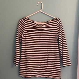 Kate Spade New York Bow Neck striped cotton shirt